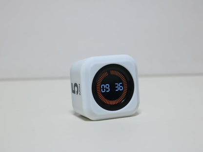 Rotating Cube Pomodoro Visual Timer 5, 25, 10 50 Minutes Preset, Rechargeable Desk Productivity Flip Custom Countdown Timer w/Silicone Cover, Silent Mode for ADHD Study, Work, School(Orange)