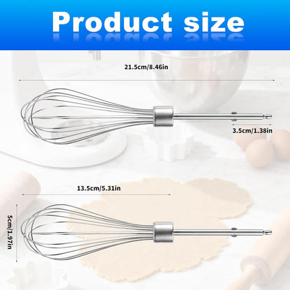 2pcs Hand Mixer Beaters Attachments Compatible with BLACK & DECKER, Universal Stainless Steel Electric Hand Mixer Whisk Replacement for Cooking and Baking