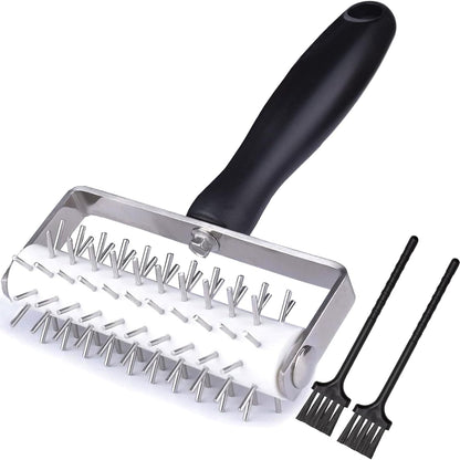 Pizza Dough Docker Roller Stainless Steel, Pin Puncher Dough Hole Maker, Docking Tool for Pizza Pie Cookie Pastry Bread