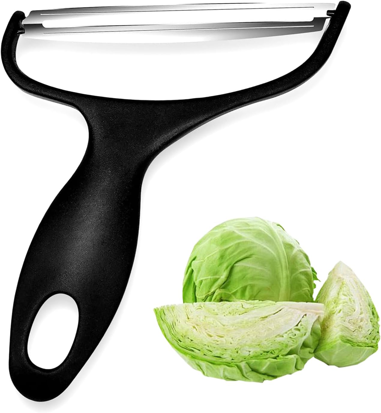 Cabbage Peeler,Cabbage Shredder,Y Wide Cabbage Shredder Tool,Japanese Cabbage Shredde r,Veggie Shredder For Cabbage Lettuce Julienne, Swivel Stainless Steel Blades Big Size