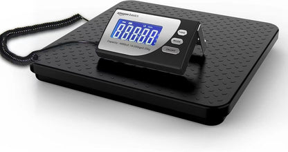 Amazon Basics Digital Postal Shipping Scale with Tare Function, AC Adapter, 65 lb Capacity, 0.1 oz Readability, LCD Display, Black