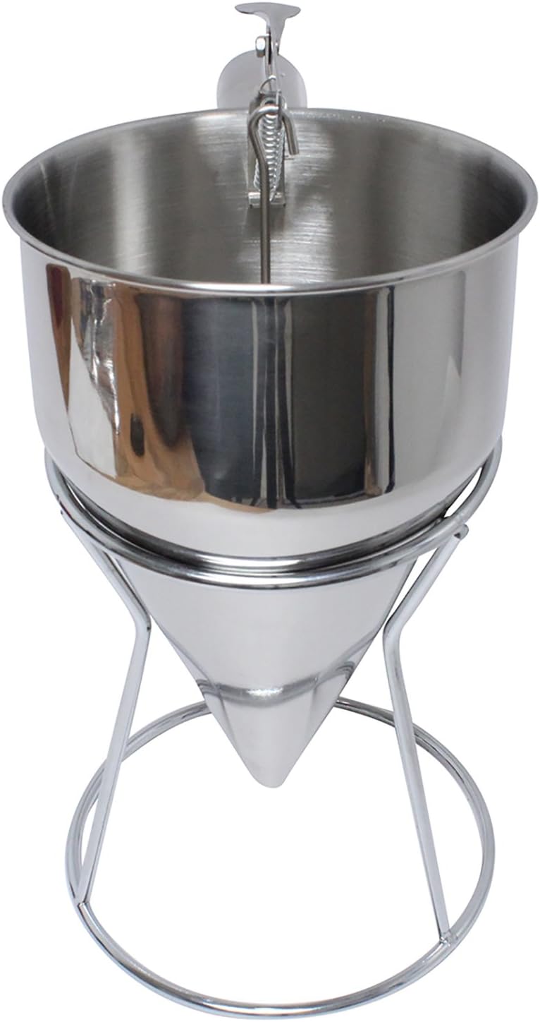 Confectionery Funnel Pancake Batter Dispenser with Stand Rack - 1000 ML Stainless Steel Cupcake Funnel - Pancake Maker Home Kitchen - 4 Cup DIY Baking Tool - (10” x 10.5” x 5.5”)