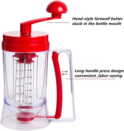 Pancake & Cupcake Mixer and Batter Dispenser Perfect Baking Tool Bakeware Maker with Measuring Label