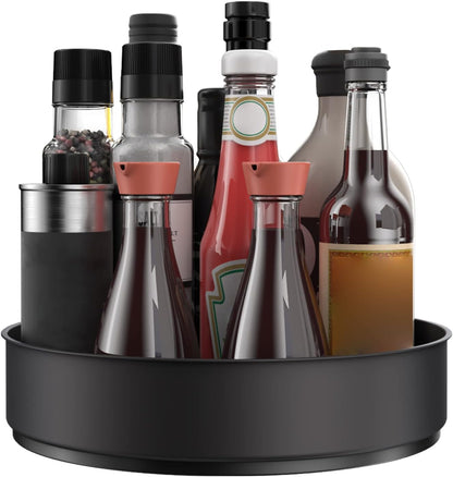 VAEHOLD Lazy Susan Turntable Spice Rack Organizer for Kitchen Cabinet, Storage Tray for Fruit, Snacks, Salad - Organizer for Cupboard, Pantry, Bathroom, Table, Cosmetic (White, 9 4/5'')