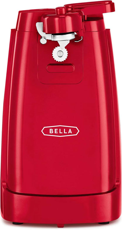 bella Electric Can Opener and Knife Sharpener, Removable Cutting Lever, Cord Storage, Stainless Steel Blade, Sage