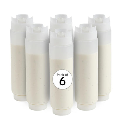 Restaurantware 32oz. FIFO Inverted Plastic Squeeze Bottle with Refill and Dispensing Lids - First In First Out - Perfect for Restaurants Catering and Food Trucks - 1ct box