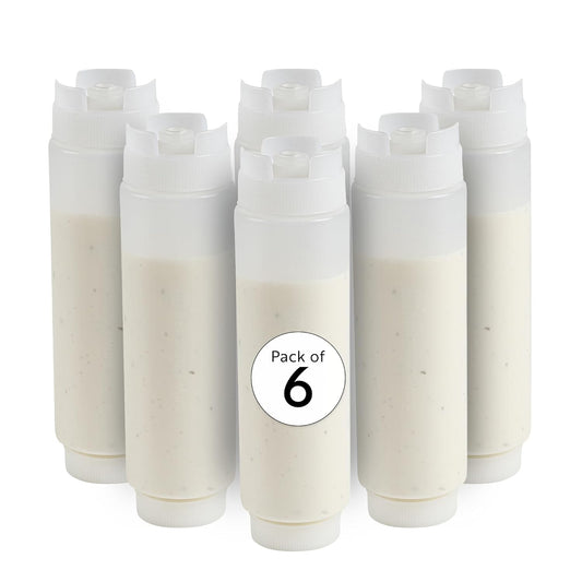 Restaurantware 16oz. FIFO Inverted Plastic Squeeze Bottle with Refill and Dispensing Lids - First In First Out - Perfect for Restaurants Catering and Food Trucks - 1ct box