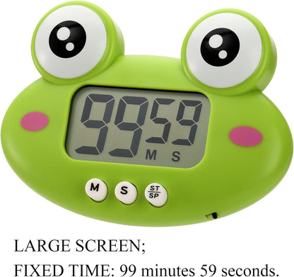 DEAYOU 3-Pack Digital Kitchen Timer, Small Electronic Timers for Cooking, Magnetic Cute Timer Clock with Stand for Kid, Teacher, Senior, Exercise, Study, Baking, Big Digits, Loud Alarm, Count Up Down