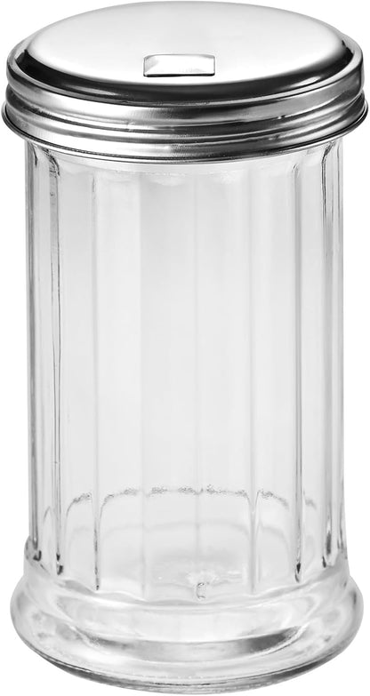 Fox Run 5167 Glass Spice Jar with Stainless Steel Shaker Lid, 6 Ounce, Clear Container for Seasonings, 1 Count (Pack of 1)