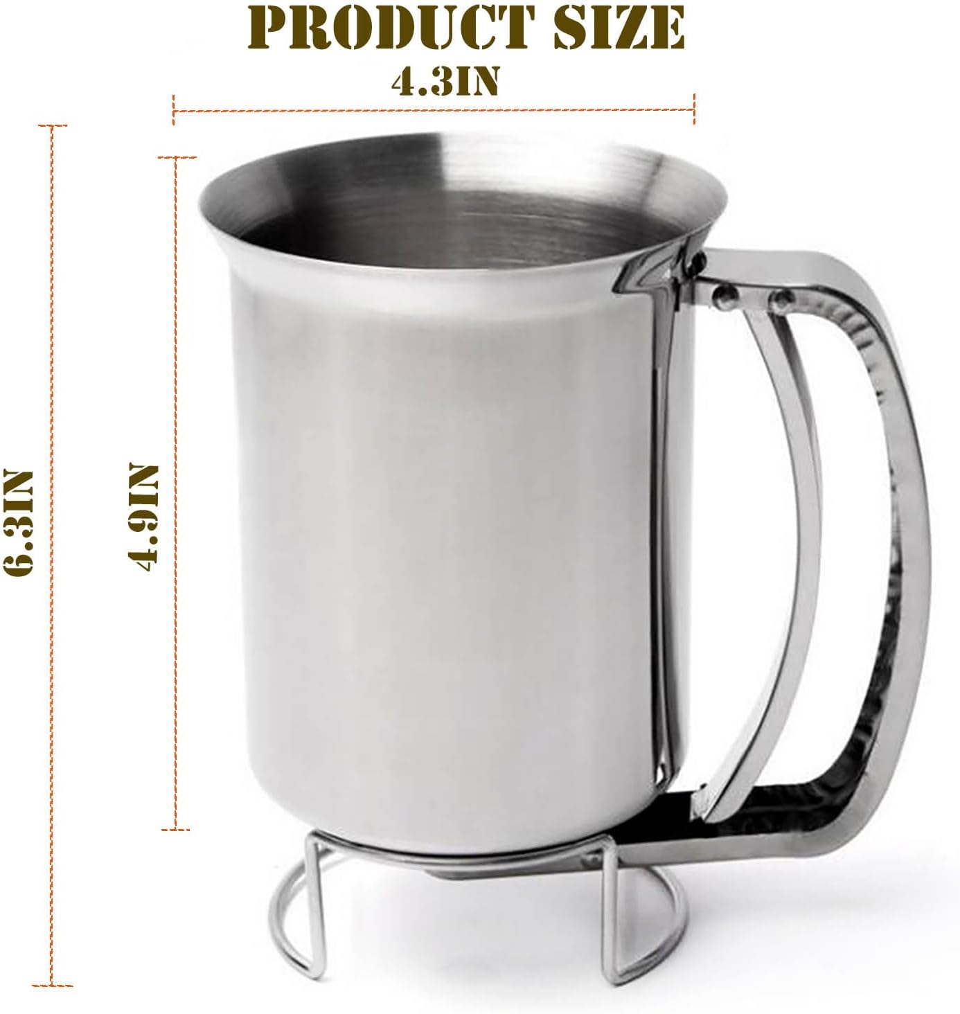 Stainless Steel Pancake Batter Dispenser, Batter Dispenser with Squeeze Handle, Professional Pancake Dispenser for Pancakes, Cupcakes, Muffins and Waffles (800ml)