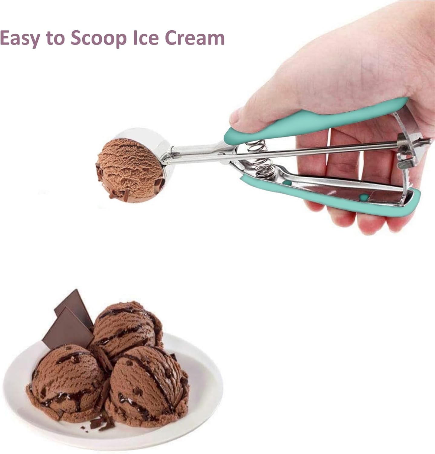 Ice Cream Scoop, 18/8 Stainless Steel Cookie Scoop, Cookie Scoops for Baking, 2 Tbsp/ 30 ml/ 1 oz Cookie Dough Scoop, Ice Cream Scooper with Trigger Release, Cookie Scooper for Baking
