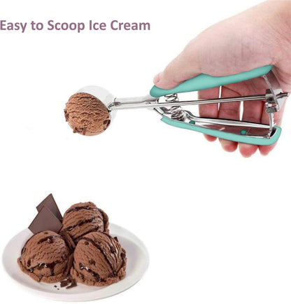 Ice Cream Scoop, 18/8 Stainless Steel Cookie Scoop, Cookie Scoops for Baking, 2 Tbsp/ 30 ml/ 1 oz Cookie Dough Scoop, Ice Cream Scooper with Trigger Release, Cookie Scooper for Baking