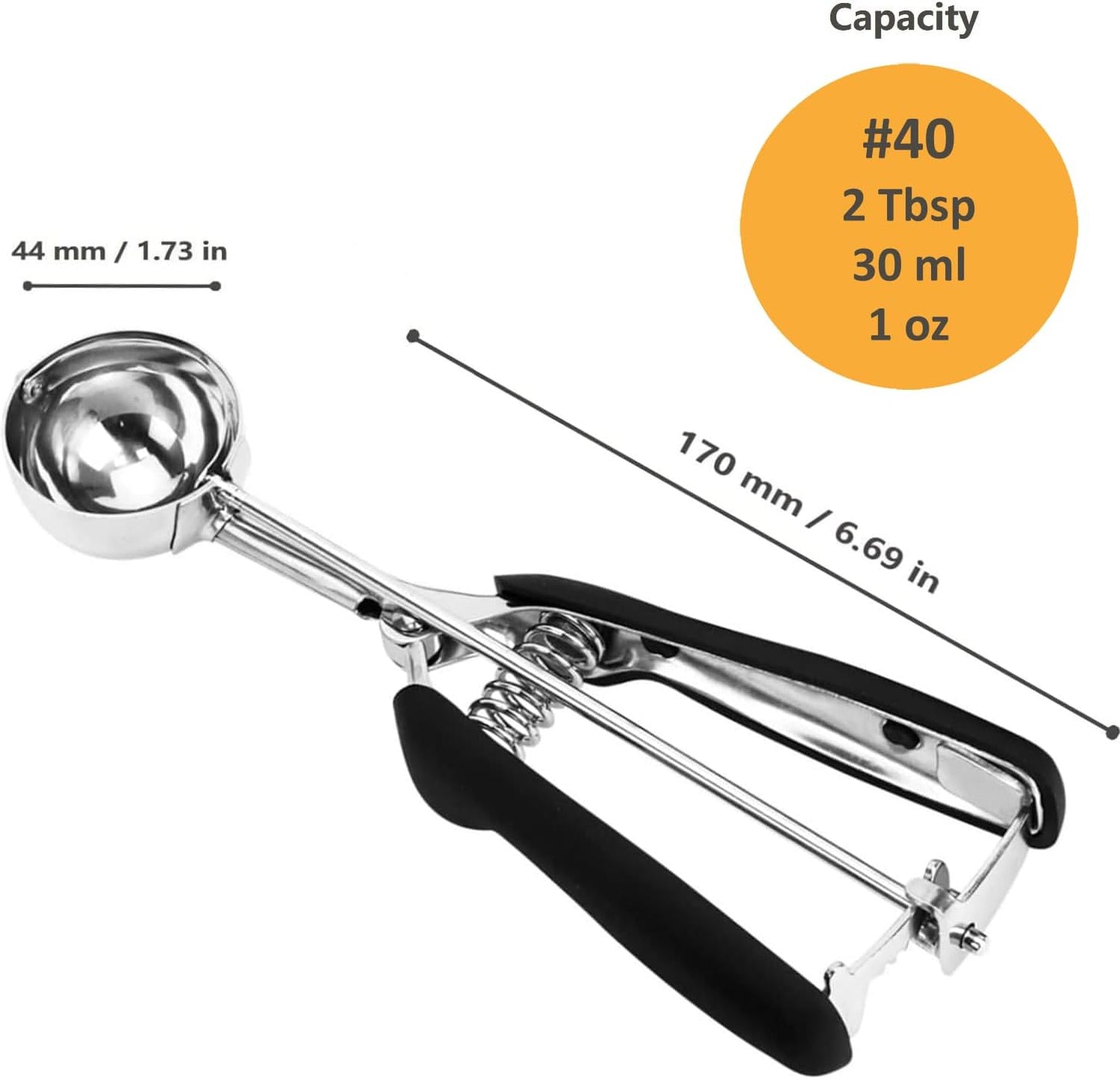 Cookie Scoop, Ice Cream Scoop, 1Tbsp/15 ml/0.5oz Cookie Scoops for Baking, 18/8 Stainless Steel Cookie Scooper for Baking, Ice Cream Scooper with Trigger Release, Cookie Dough Scoop with Non-slip Grip