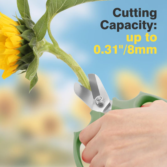 Housolution Flower Scissors, Strong Floral Shears, Premium Steel Garden Pruning Shears Garden Scissors Floral Fruits Leaf Scissors Hand Pruner Snip Trimming Tool for Gardening Flower Arrangement, Pink