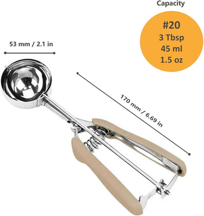 Cookie Scoop, Ice Cream Scoop, 1Tbsp/15 ml/0.5oz Cookie Scoops for Baking, 18/8 Stainless Steel Cookie Scooper for Baking, Ice Cream Scooper with Trigger Release, Cookie Dough Scoop with Non-slip Grip