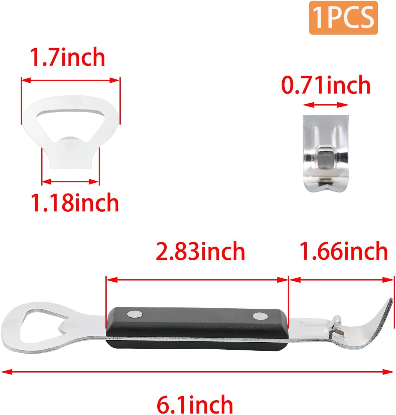 Hand Held Can Punch Opener Stainless Steel Manual Bottle Opener 2 in 1 Multifunctional Can Open Tool