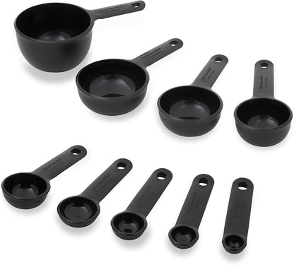 KitchenAid Universal Easy To Read Measuring Cup and Spoon Set with Soft Grip Handle for Maximum Control, Hang Hole and Nesting For Easy Storage, Dishwasher Safe, 9 Piece, Pistachio