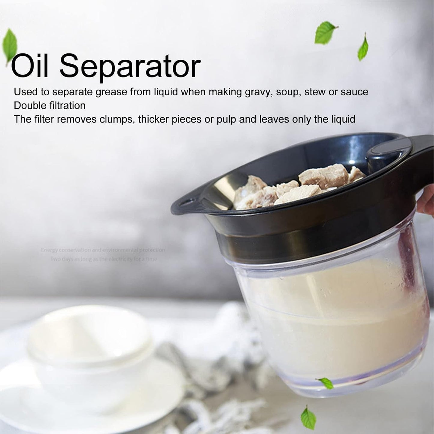3 in 1 Fat Separator with Bottom Release, Gravy Fat Separator for Cooking, Kitchen Fat Strainer Separator Soup Oil Separator Measuring Cup for Gravy Soup Stew Sauce