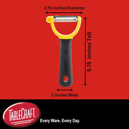 TableCraft 10977 PerfectGrip Julienne Peeler, 2.75" x 1" x 5.75", Straight Edge, Stainless Steel (420J2) (Replaces E5602-JU)