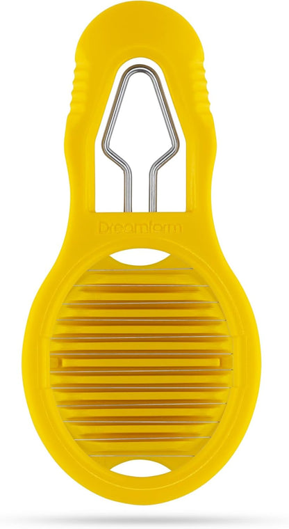 Dreamfarm Eggler 2-In-1 Compact Egg Shell Peeler & Easy Hardboiled Egg Slicer, Shell Cracking, Topping, & Peeling - Yellow