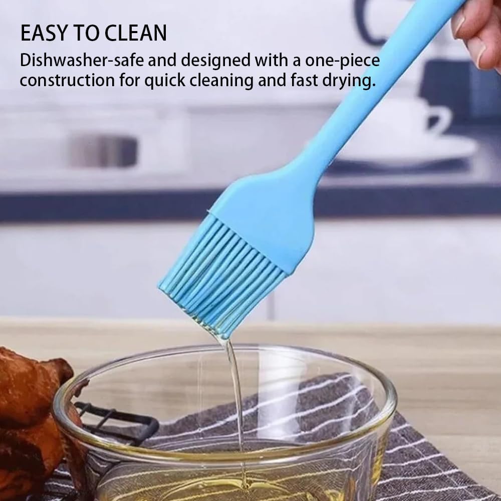 Silicone Basting Pastry Brushes Set, 2 Pcs Heat Resistant Kitchen Cooking Baking Brush for Oil Butter Sauce BBQ Grill, BPA Free, Dishwasher Safe, 8&10 inch