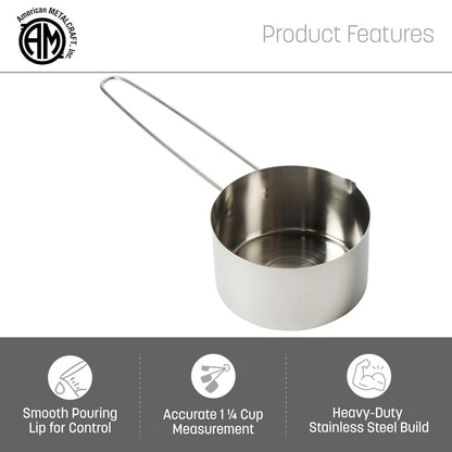 American METALCRAFT, Inc. American Metalcraft MCL125 Stainless Steel Measuring Cup, 1 1/4-Cup