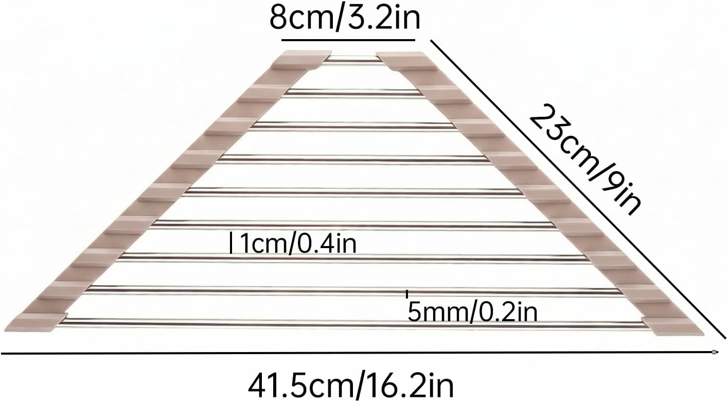 Tomorotec Triangle Foldable Dish Drying Rack, Small Roll-Up Stainless Steel Over Sink Drainer for Kitchen Sink Corner, Rustproof Multipurpose Organizer(Pink)