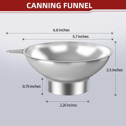Serinar 2-Piece Stainless Steel Kitchen Funnel Set with 1-Inch and 0.5-Inch Ports for Transferring and Filling Liquids, Coffee Beans, Spice Blends, and Powders Easy to Clean!