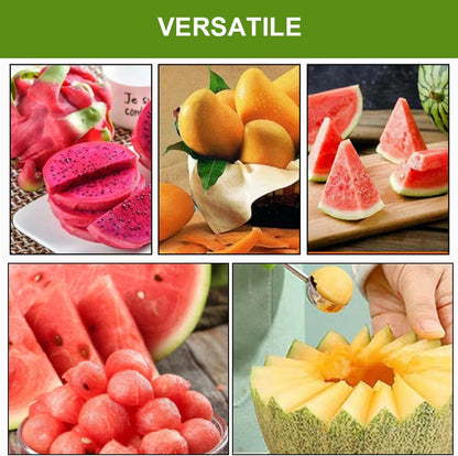 Watermelon Cutter Slicer, 3-in-1 Watermelon Slicer Cutter Tool Melon Baller Scoop Fruit Fork, Fruit Slicer Ice Scoop Watermelon Knife Fruit Cutter Scooper Fruit Cutting Kitchen Gadget (A# Green)
