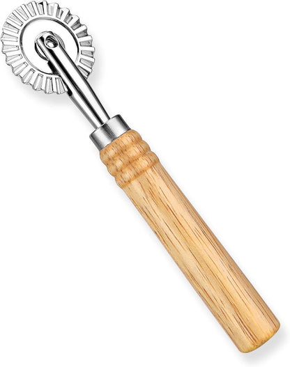 Pastry Cutter, Dough Stamp Cutter/Crimper, Pastry Wheel Cutter Tool, Stainless Steel Pasta Cutters Wheel with Wooden Handle for Home and Kitchen Use, 1.54inch