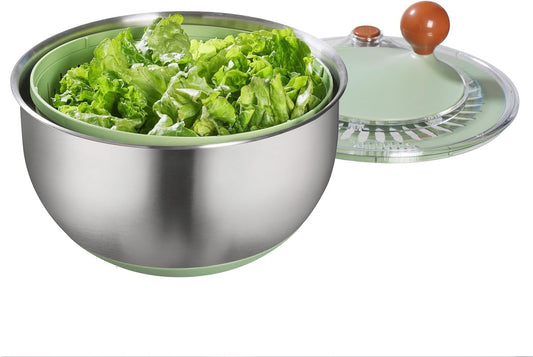 Salad Spinner, Medium-sized Lettuce Veggie Fruit Spinner and Strainer, Multipurpose Vegetable Washer Dryer with Lid,160 oz