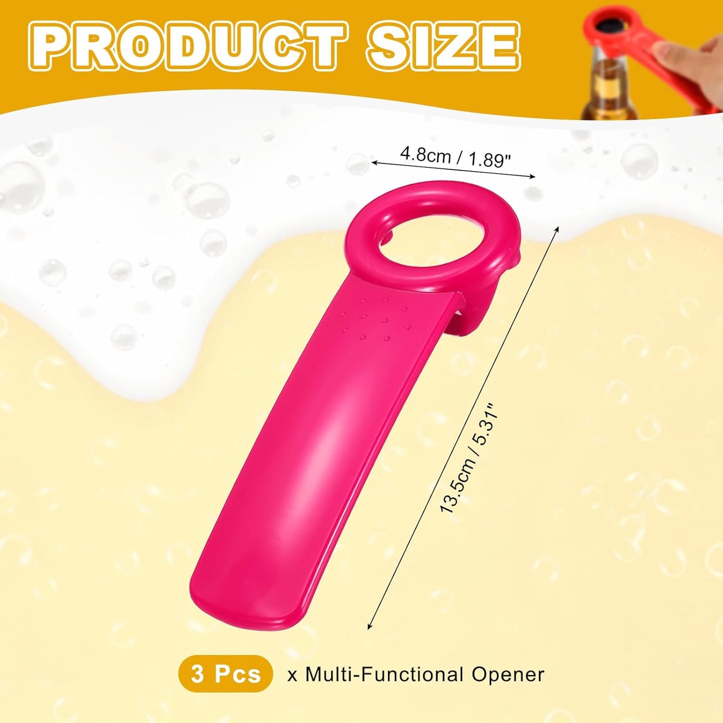 uxcell 2 Pcs Jar Key Lid Opener, Plastic Jar Lid Opener Easy Grip Multifunctional Durable Can Open Tool for Elderly Seniors Women Weak Hands Easy-use by Anyone, Orange/Sky Blue