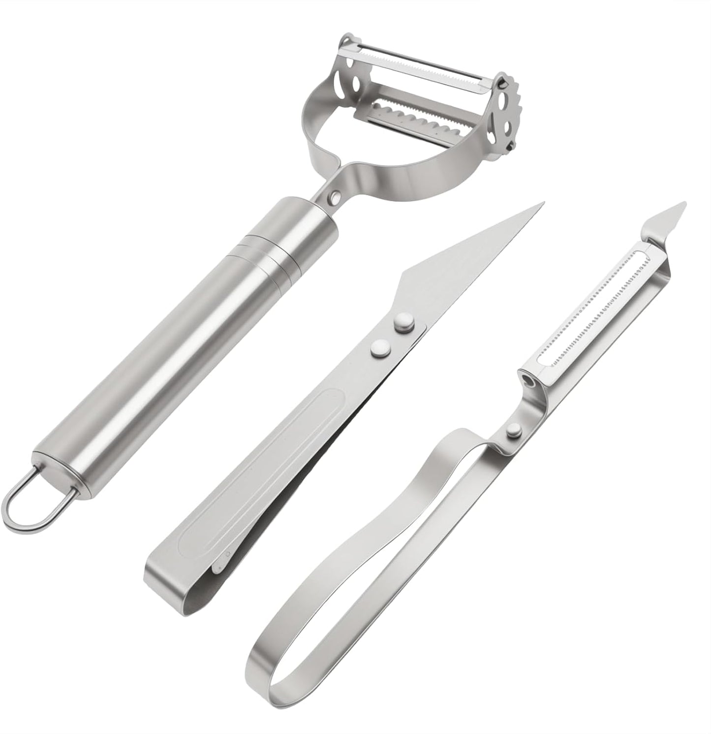 3-in-1 Vegetable Peeler - Ultra Sharp Slicer, Grater & Peeler with Ergonomic Design Grip for Effortless Peeling, Slicing and Grating for Fruit, Potatoes, Carrots, Apples