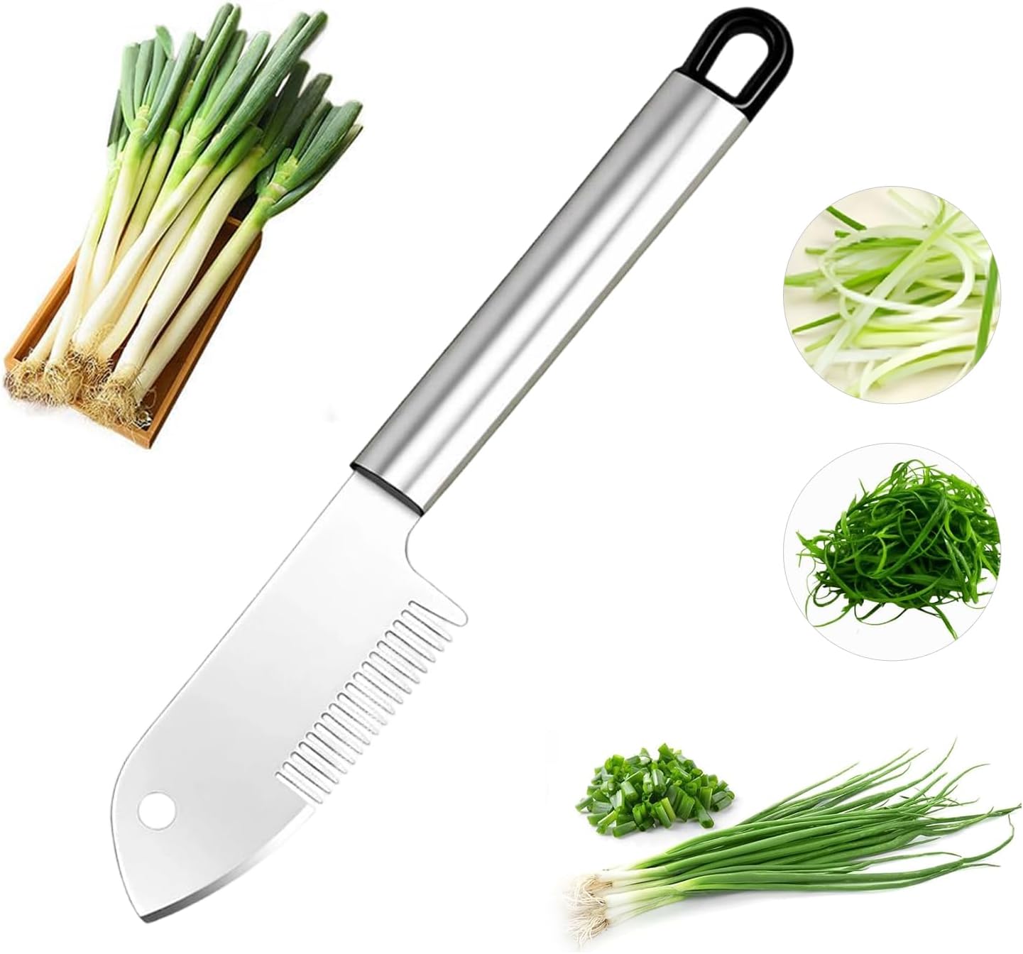 Stainless Steel Multi-Purpose Julienne Peeler, Stainless Steel Green Onion Slicer Scallion Shredder Cutter, 2026 New Vegetable Peelers Knife for Slicing Green Onions Vegetables & Garnishes (1)