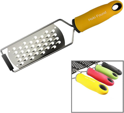 Hoki Found Stainless Steel Coarse Cheese Shredder - Zester, Vegetable & Fruit Grater - Black
