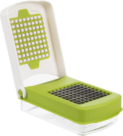 PrepWorks Compact Veggie Chopper – Space-Saving Manual Vegetable Cutter, Easy-to-Use, Stainless Steel Blades, BPA-Free