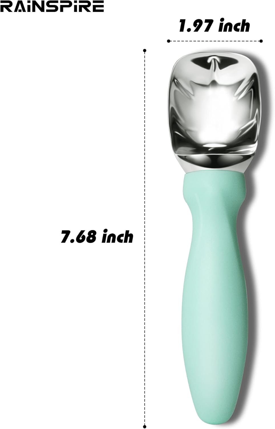 Rainspire Ice Cream Scoop Stainless Steel with Comfortable Handle, Ice Cream Scooper Heavy Duty, Ice Cream Spade Great for Spooning Frozen Hard Gelato and Sorbet, Cookie Dough, Melon, Purple