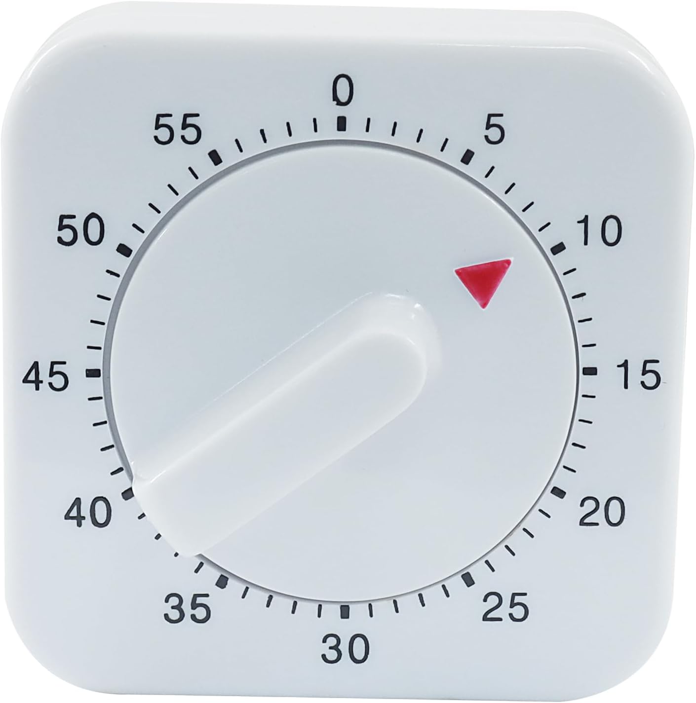 60 Minute Mechanical Kitchen Timer - Loud Alarm Visual Countdown Timer for Cooking, Baking, Homework, and Exercise - No Batteries Required(White)