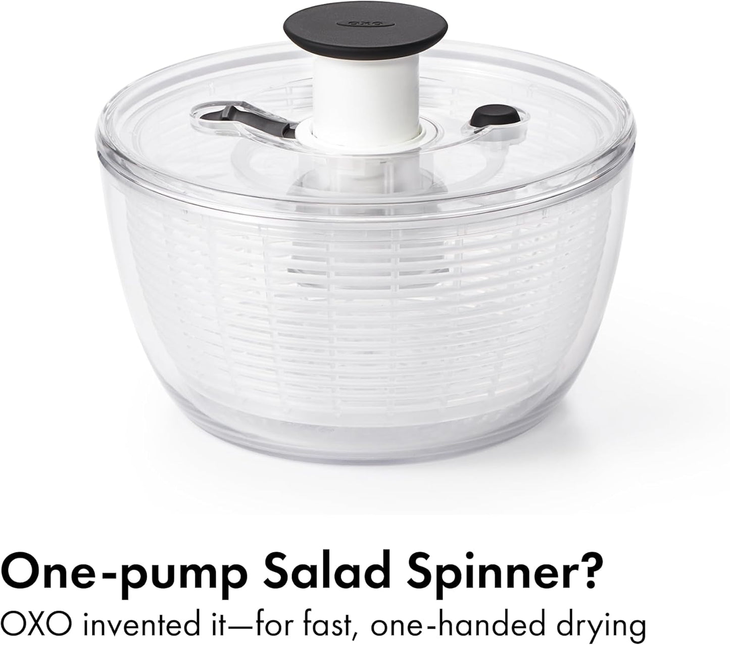 OXO Good Grips Salad Spinner - Large, Green Lettuce & Fruit Washer, BPA-Free, Easy One-Hand Pump