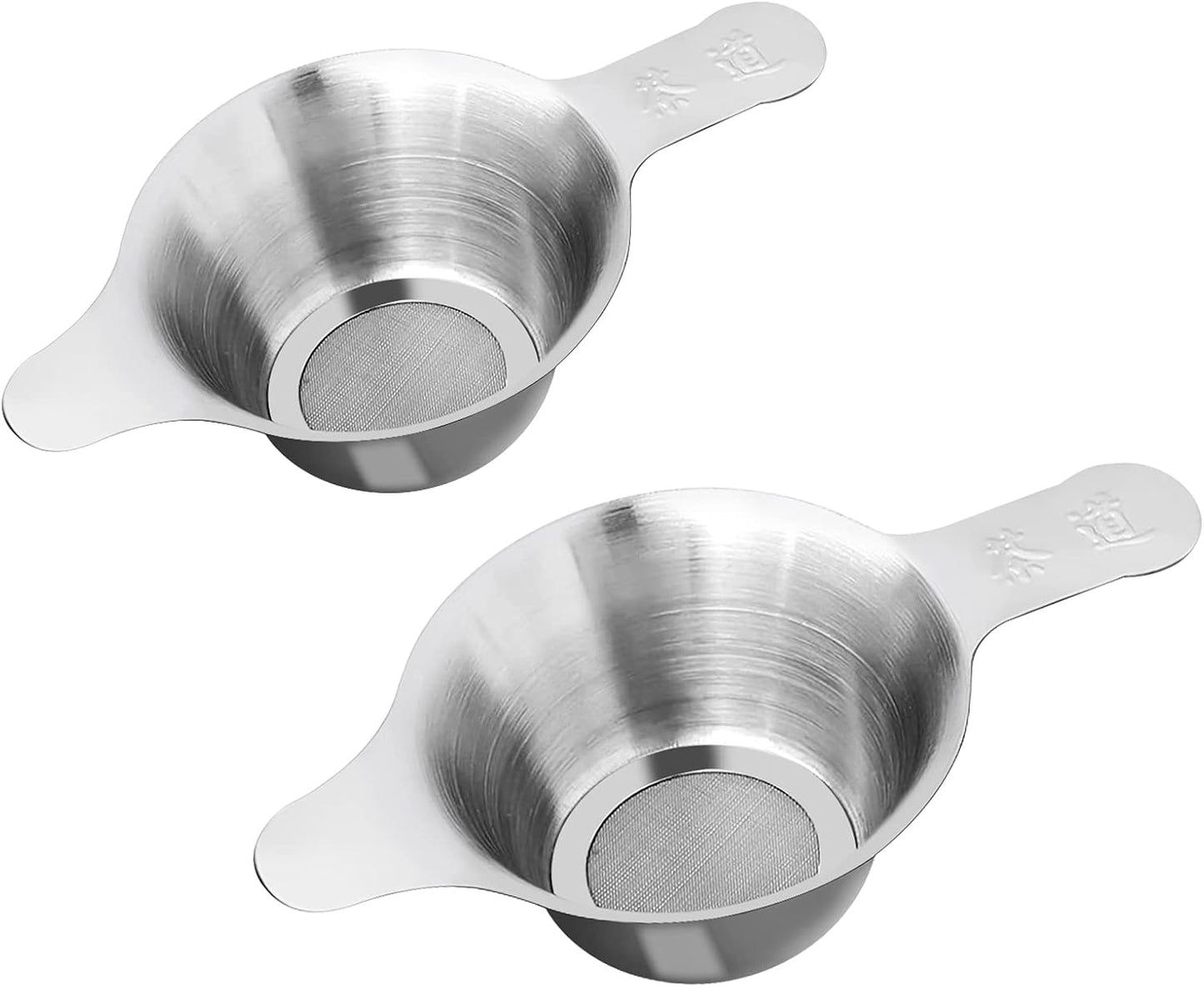 2 pack Fine Mesh Tea Strainers, Stainless Steel Small Mesh Tea Filter with Handle, 2 Different Size