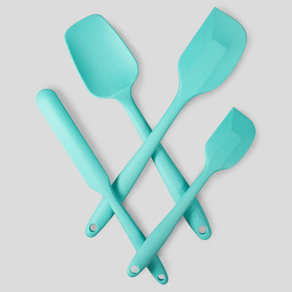 4 Piece Silicone Spatula Set, Flexible Heat Resistant Non-scratch Baking Cooking Rubber Spatulas with Stainless Steel Core, Orange