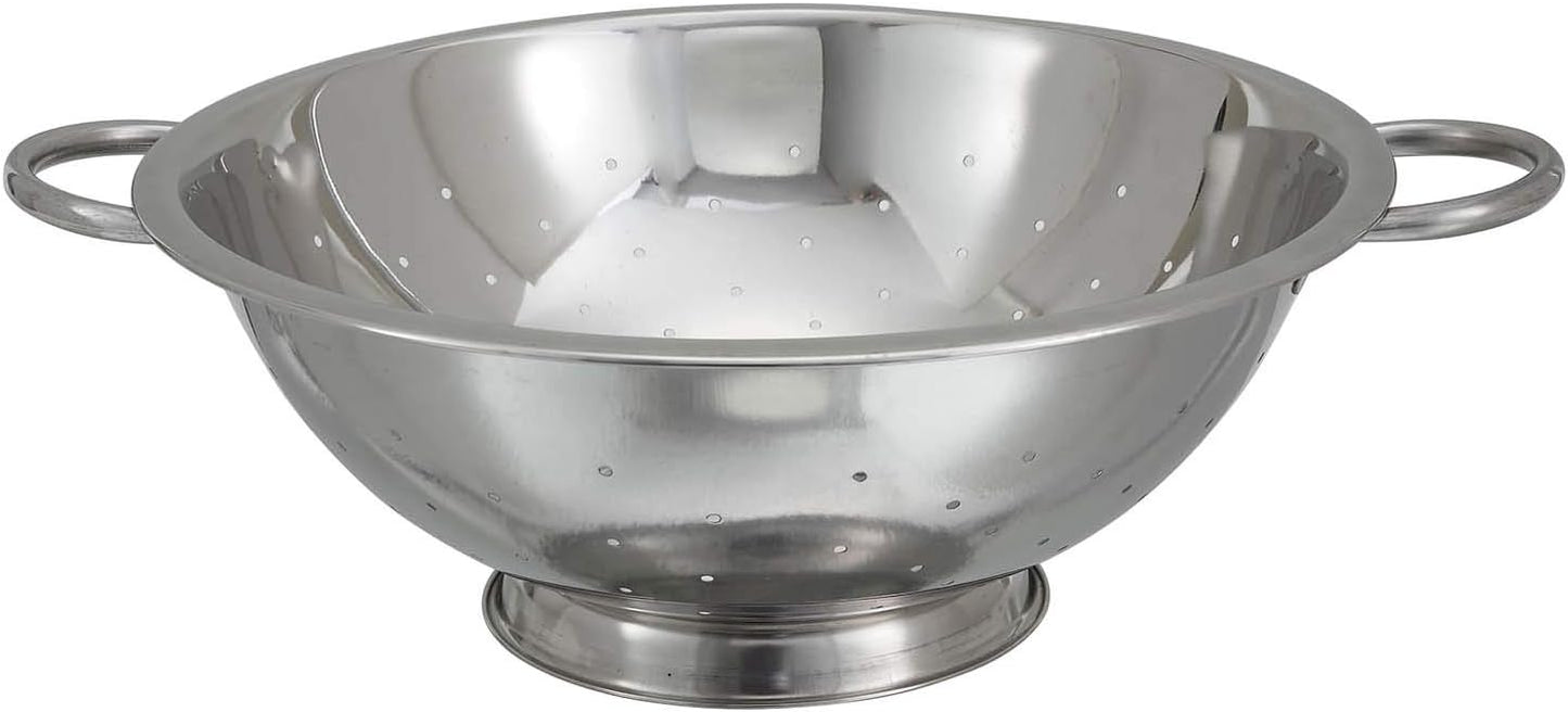 Winco Aluminum Colander with Base, 8-Quart, Medium