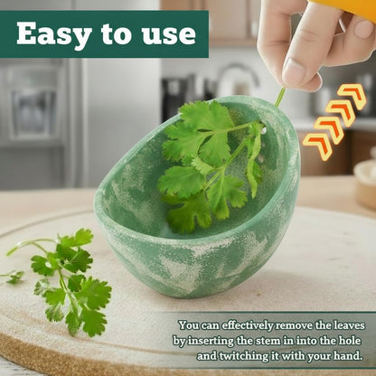 Handmade Ceramic Herb Stripper Bowl, Pottery Herb Stripping Bowl Peeling Cup with Different Hole Sizes for Separating Leaves and Stems (White)