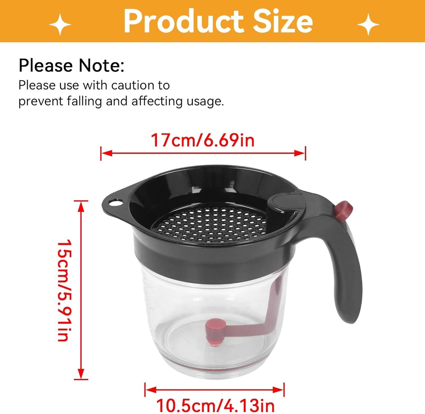 3 in 1 Fat Separator with Bottom Release, Gravy Fat Separator for Cooking, Kitchen Fat Strainer Separator Soup Oil Separator Measuring Cup for Gravy Soup Stew Sauce