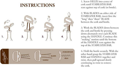 The Durand® two part device to successfully remove older and fragile wine corks whole and intact.