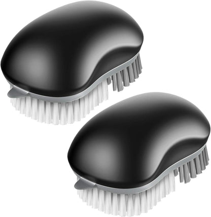 MR.SIGA Fruit and Vegetable Cleaning Brush with Non Slip Comfortable Grip, Pack of 2, Black