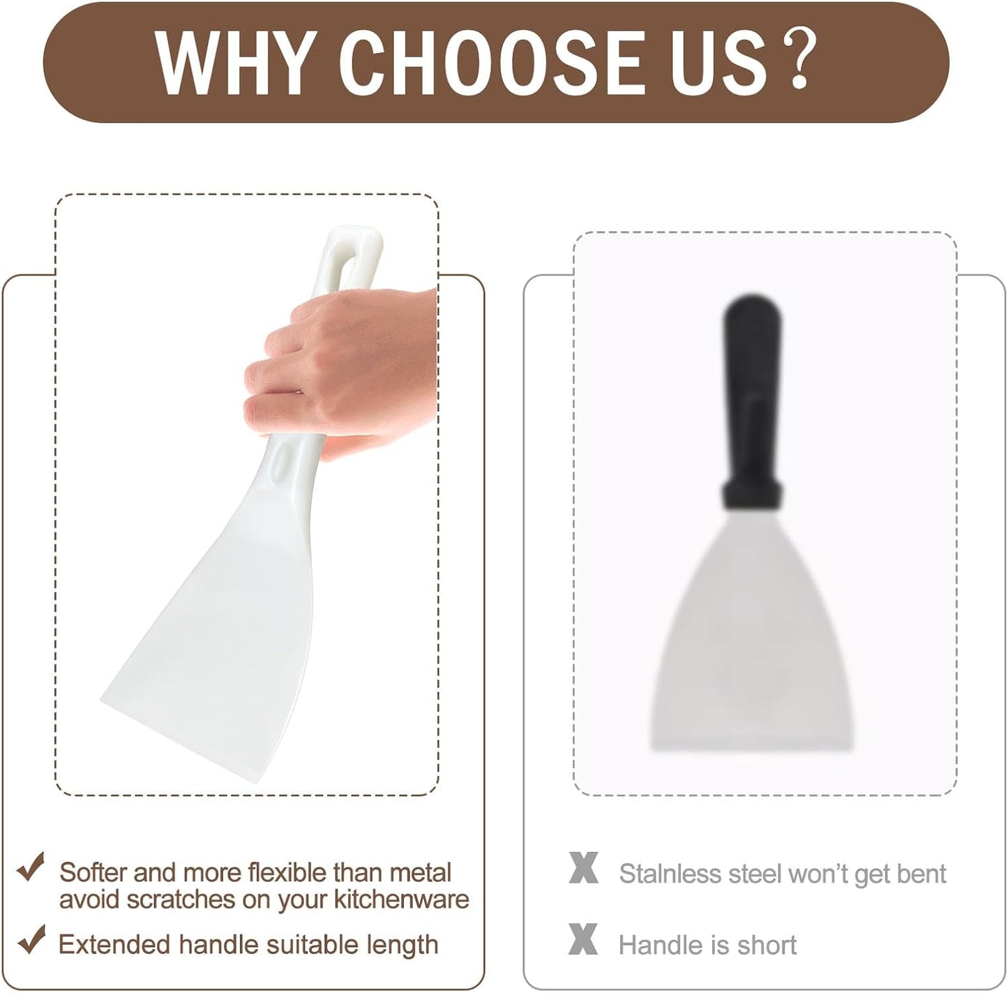 LRui Kitchen Professional Pizza Dough Scraper dough spatula,plastic flexible strip handle dough scraper.