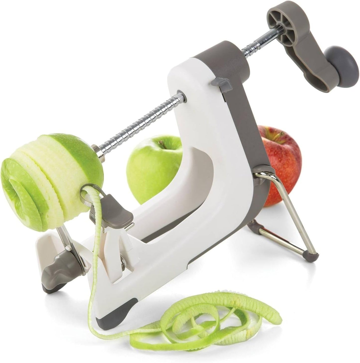 PL8 Professional Apple Machine - Ergonomic Apple Peeler with Tilted Base, Silicone Non-skid Feet for Stability, and Foldable Stainless Steel Stand for Easy Storage