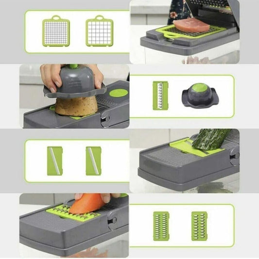 14 In 1 Fruit Vegetable Slicer Cutter Food Onion Veggie Dicer Chopper Kitchen
