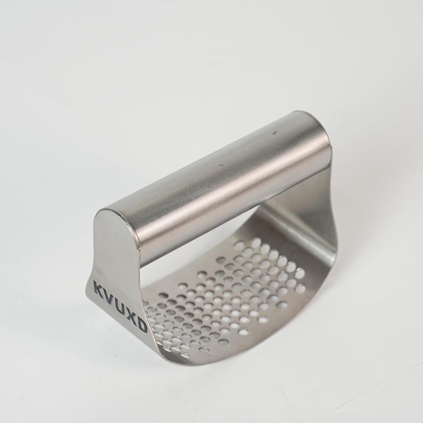 Garlic Press, Stainless Steel, KVUXD Rocker Style with Perforated Pressing Plate